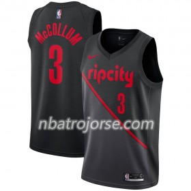 Män Portland Trail Blazers Tröja C.J. McCollum 3 2018-19 Nike City Edition Svart Swingman